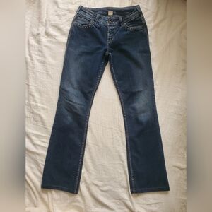 Silver Jeans Julia Vintage Dark Blue Boot Cut Women's Jeans Size 27x34